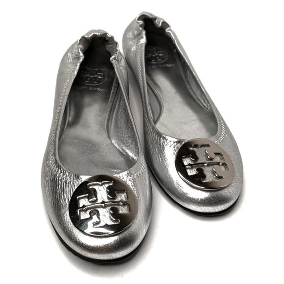 Tory Burch Shoes - Tory Burch Silver 'Reva' Ballet Flats ✴️NEW✴️ 8